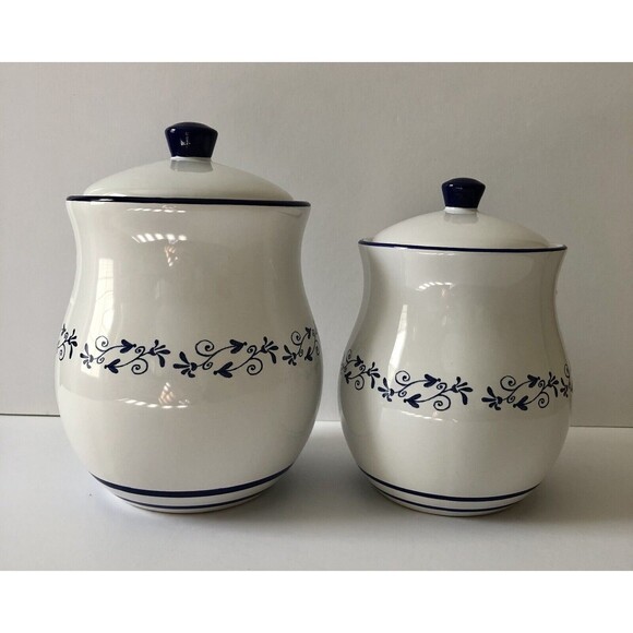 HOME BY TARGET COFFE AND SUGGAR BOWL W/LID CERAMIC WHITE AND ACCENTS FLORAL BLUE - Picture 4 of 10